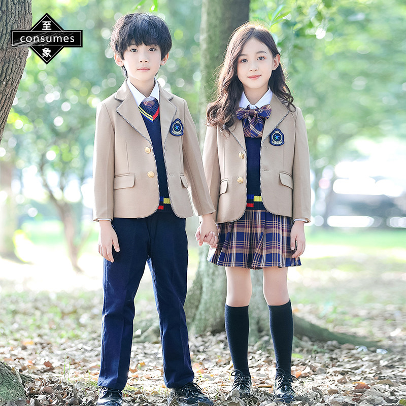 春秋冬季幼儿园园服儿童四件套装中小学生校服英伦学院风西装班服|msdalam kategori Kanak-kanak/Bayi/Keluarga dipasang, pakaian seragam/pakaian seragam adat - dari Buy2taobao.com untuk memberikan perkhidmatan ejen Taobao profesional membeli