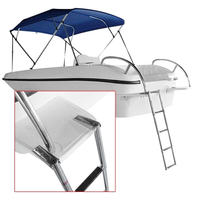 新品316不锈钢快艇游艇船用下水梯甲板梯可折叠伸缩梯子登乘梯i踏