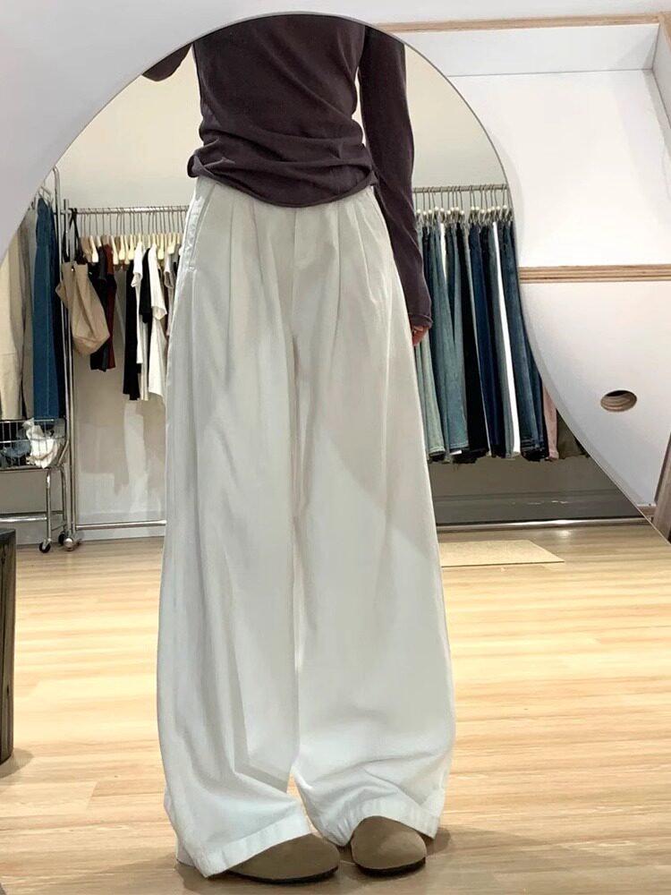 阔腿牛仔裤女春秋2025年新款时尚宽松显瘦梨型身材粗腿宽胯休闲裤