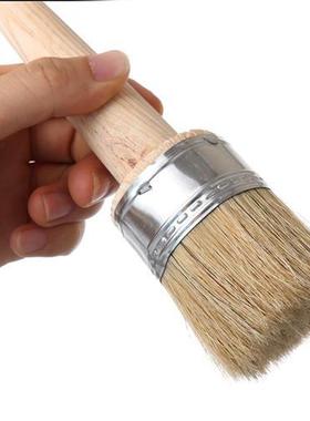 1PC Wood Handle with Natural Bristles Chalk Oil Paint Wax Br