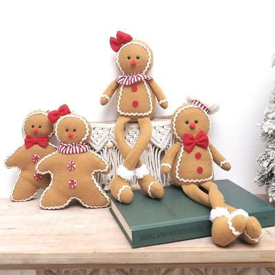Christmas New Year Decoration For Home Plush Doll Gingerbrea