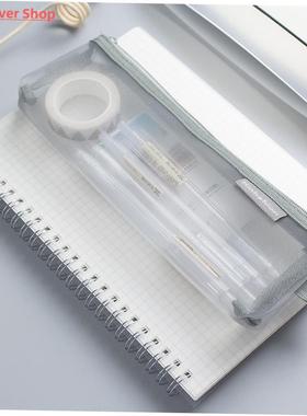 Siple Transparent esh Pencil Case Office Student 无品牌/Penc