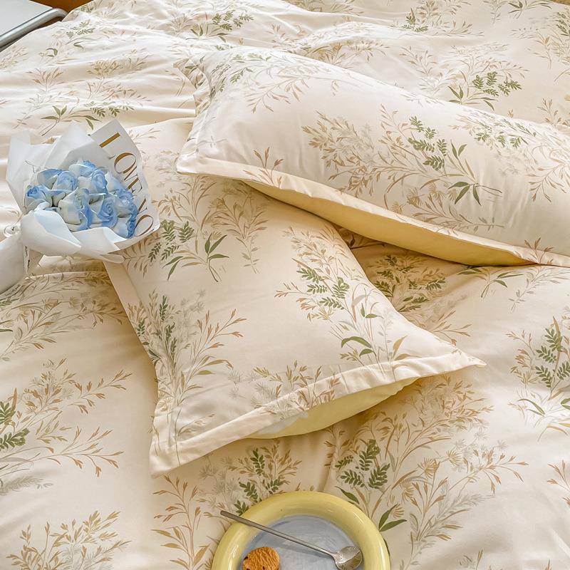 4 pcs bed beddings cotton flat sheet pillowca4451111ses shee