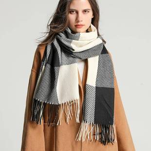 Winter Warm Cashmere Luxury Long Scarf Women Pashmina Plaid