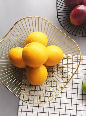 Fruit bowl washing fruit hollow drain basket iron fruit bask