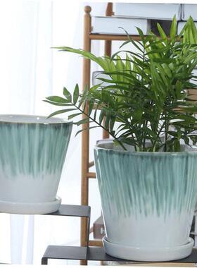 flowerpot ceramic simple large indoor plant pot with tray 1