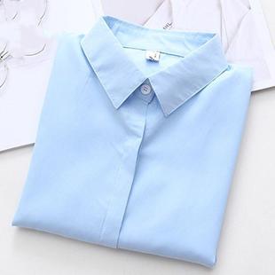 2025 New Casual Woman Office Blouse Long Sleeve White Shirt
