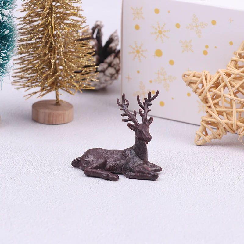 1PC Plastic Elk Deer Statue Nordic Christmas Reindeer Art