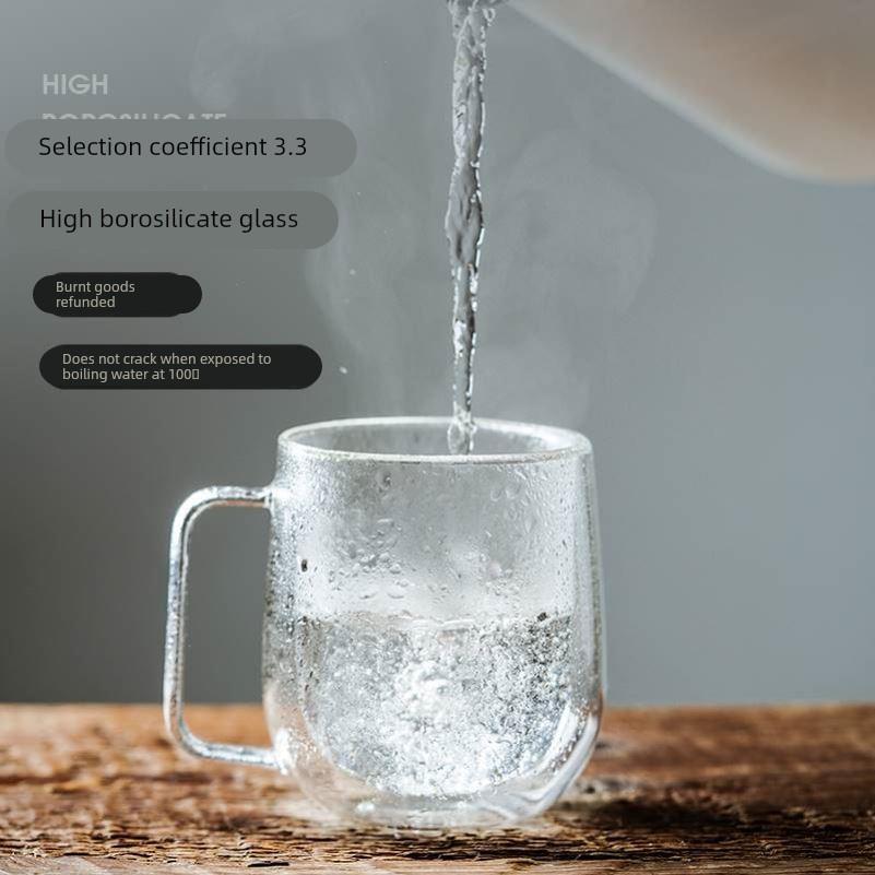 Glass Double Walled Heat Insulated Tea Cup coffee mug