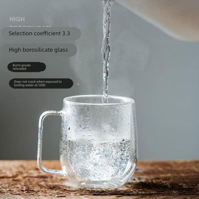 Glass Double Walled Heat Insulated Tea Cup coffee mug