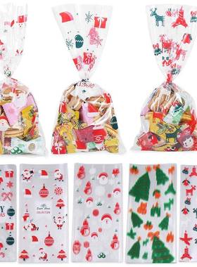 50Pcs Xmas Cooke Packng Bags Chrstmas Cellophane Party Ba