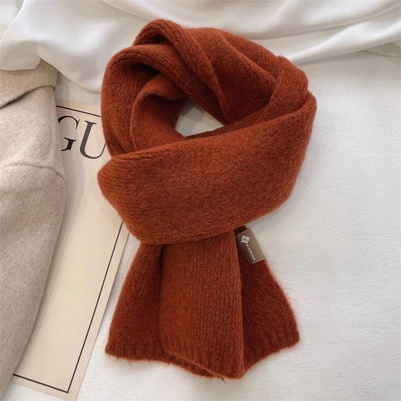 2024 Ladies Cashmere Scarf Women Winter Luxury Solid Color S
