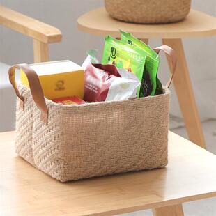 Simple storage basket woven linen large finishing basket st