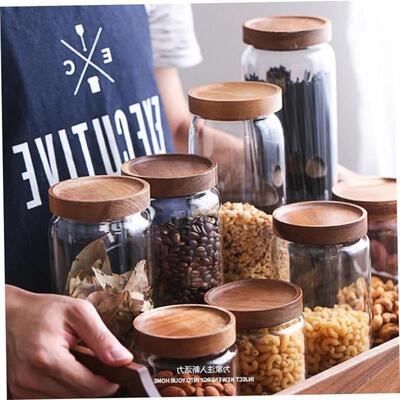 Glass Airtight Kitchen Storage Jar Sealed Food Container Gr1