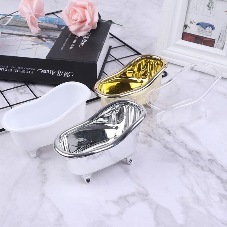 Mini Bathtub Soap Jewelry Storage Box Makeup Organizer Conta