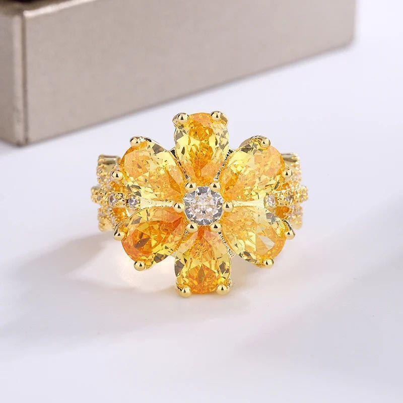 Exquisite Colo00952259rful Zircon Ring Women for Ring Fas