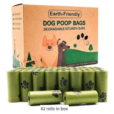 75pcs/5roll Black Bags Portable Dog Pet Waste Poop Poo Refil