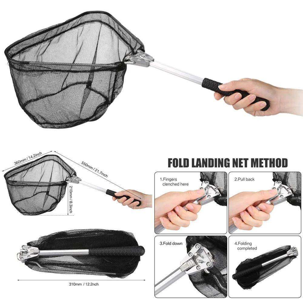 Fishing Landing Net Aluminum Alloy Durale Telescoping Exten