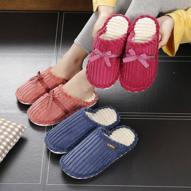 Autumn Cotton Mop Slipper Bag heel Women Keep warm At Home