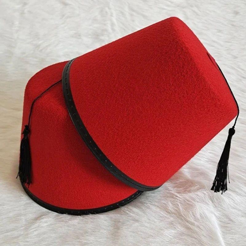 Red Fez Hat Traditional Moroccan Hat Tarboosh Hat Beanie Cap