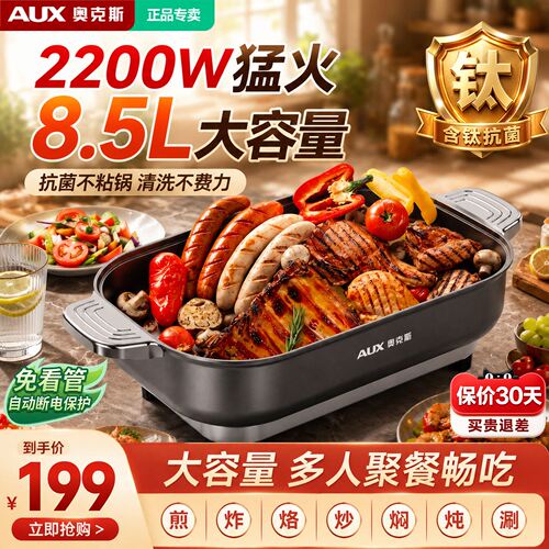 奥克斯大容量烤肉家用烤串电烤炉