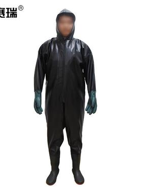 安赛瑞安赛瑞全身连体下水裤工作服水库雨裤捞鱼44码黑色300084