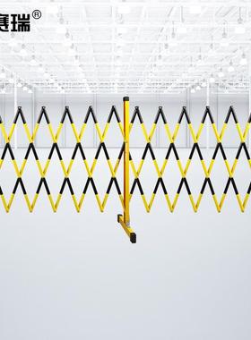 安赛瑞玻璃钢伸缩围栏可移动隔离施工围挡1.24m黄黑款9U01999-N