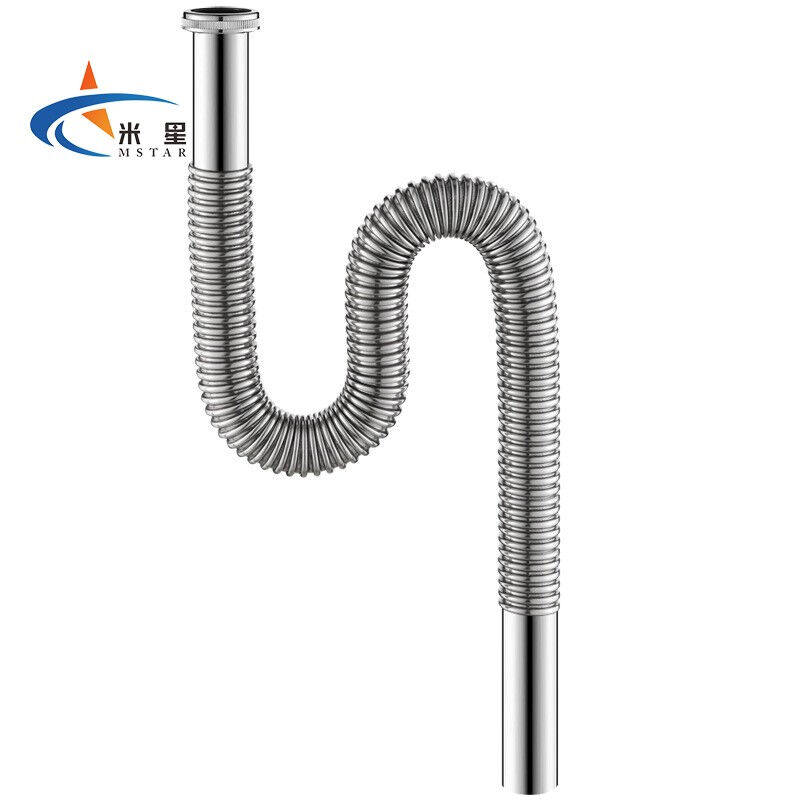 米星TLBW01下水管洗脸盆排水管配件面盆波纹管不锈钢下水管