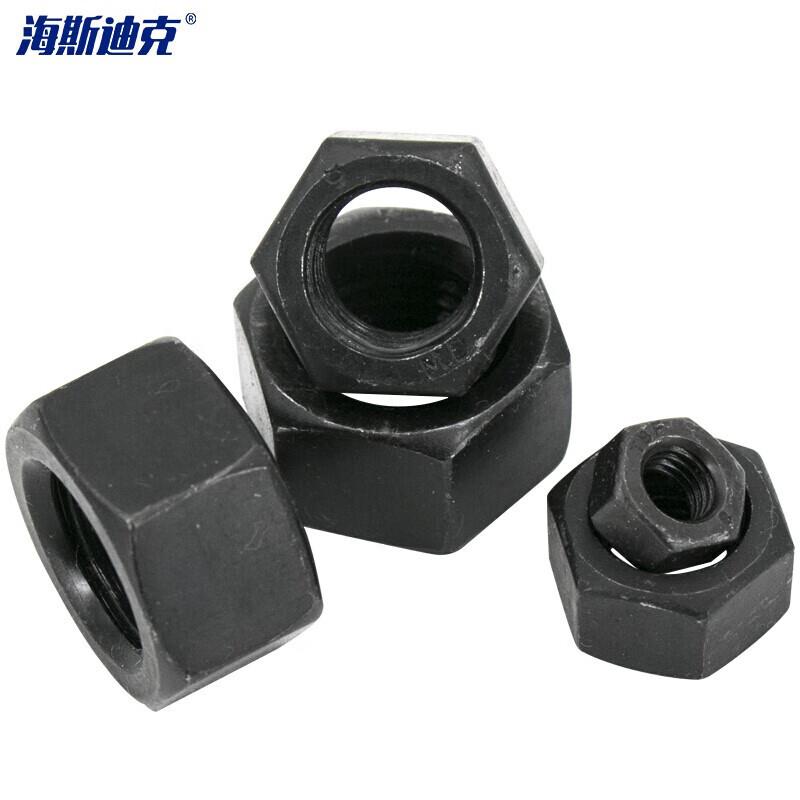 海斯迪克HK-17发黑六角螺母螺帽外六角螺母帽GB6170A型M18(10级)(