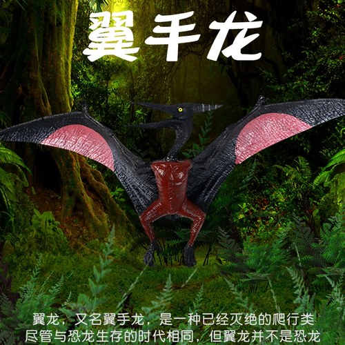 模玩套装无齿双型翼龙仿真动物