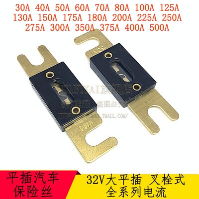 大平插汽车保险丝 32V 30A 40A 50A 60A 70A 80A 100A叉栓/螺栓式