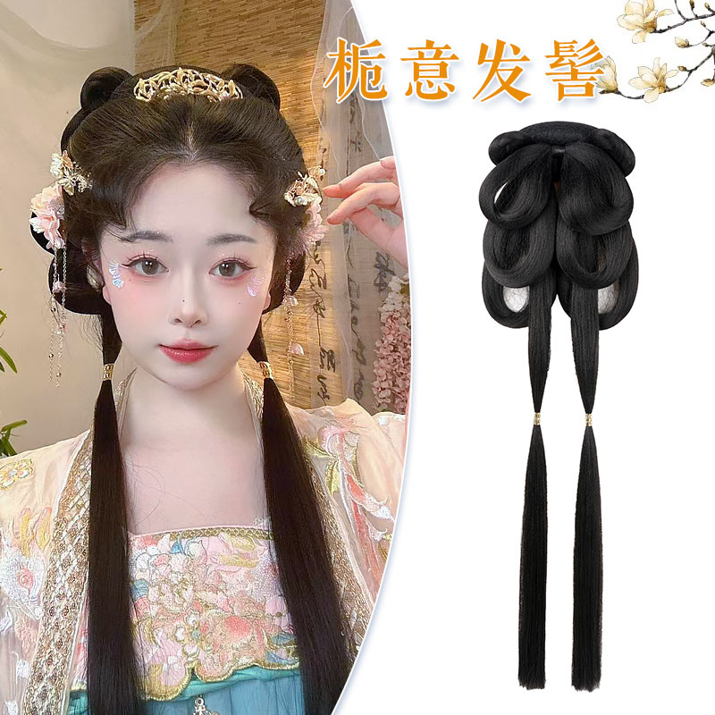 汉服头饰假发古风假发包一体式发髻盘发造型古装明制后脑勺垫发包