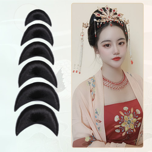 全发丝月牙包汉服假发春秋
