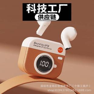 深圳金安达骨传导耳机年新款 短柄降噪复古半式耳机电量显示长续