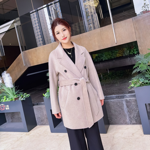 100%纯山羊绒短款801经典六粒扣版秋冬新品高端宽松羊绒大衣