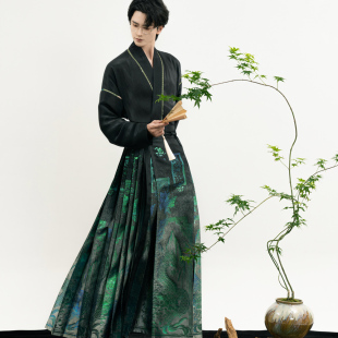 素对襟上衣中国风织金马面裙男款 原创汉元 女 新中式 昭华赋汉服男装