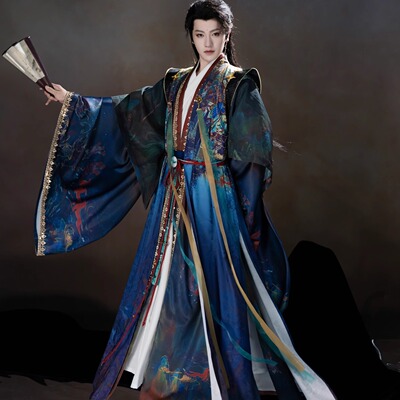 昭华赋原创男汉服古装男仙侠古风道袍汉元素影视舞台男女套装