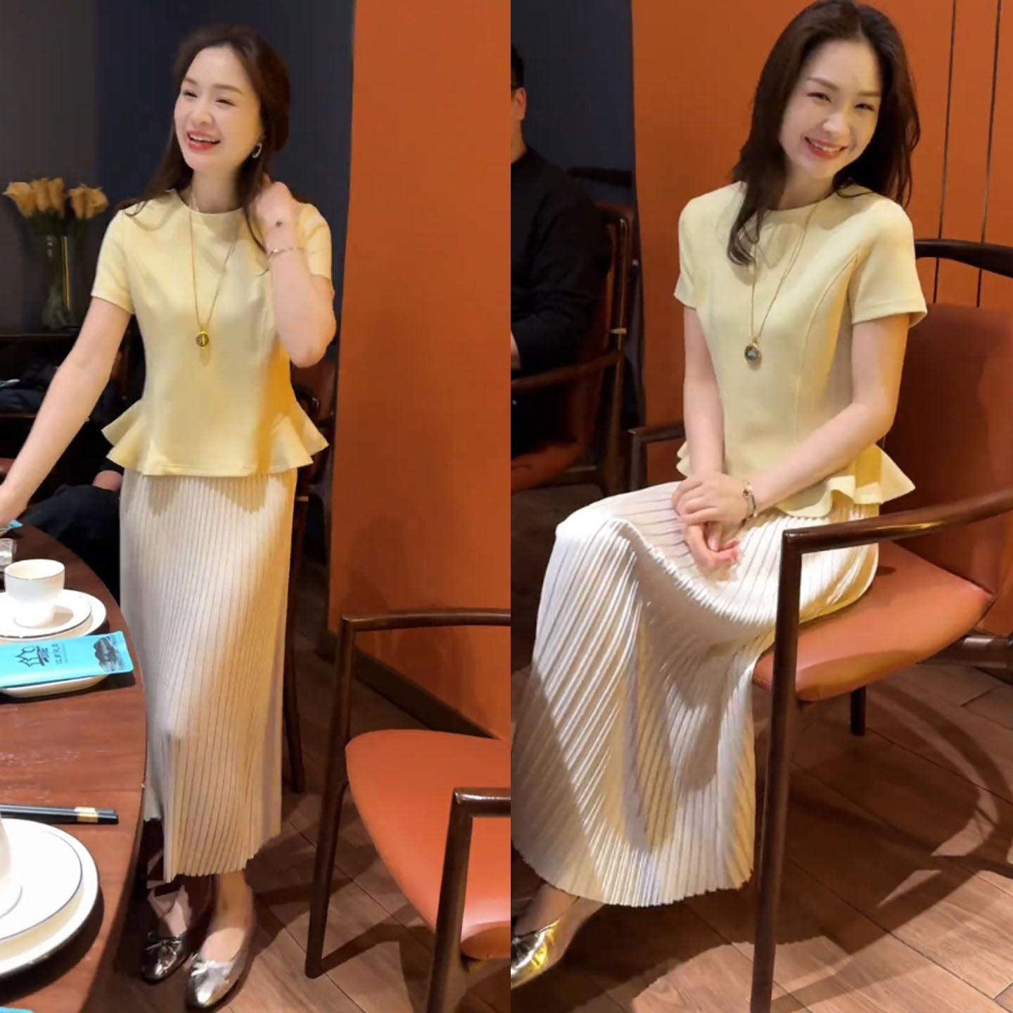荷叶边下摆短款短袖T恤半身裙两件套女夏季新款时尚洋气质套装裙图片