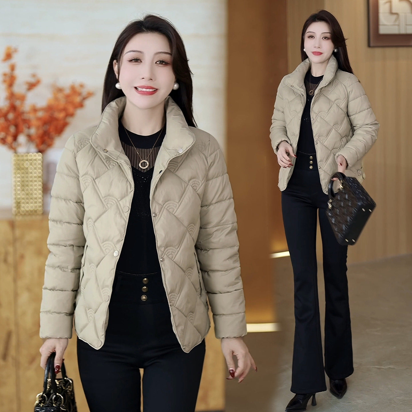 立领短款棉服女冬季新款2025年新款洋气质轻薄保暖小个子棉衣外套,女装/女士精品,棉衣/棉服,淘宝优惠券,粉丝福利购,淘宝优惠卷