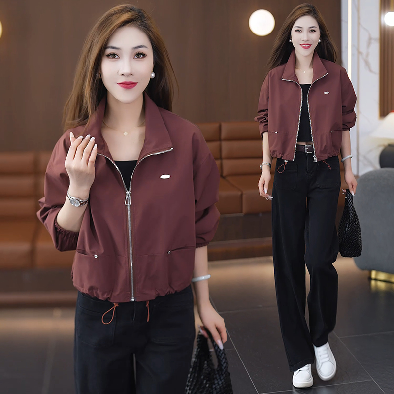 时尚休闲短款外套女2025春秋新款小个子宽松洋气遮肉显瘦开衫上衣