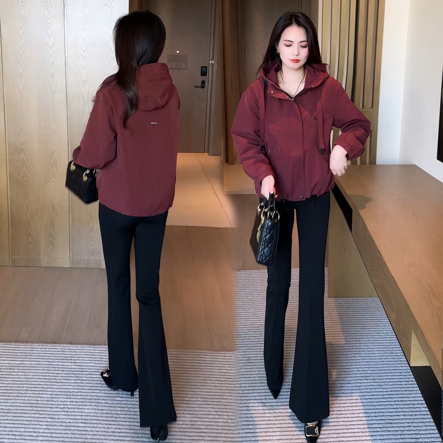 时尚连帽派克服外套女2025春季新款洋气宽松百搭休闲夹克开衫上衣