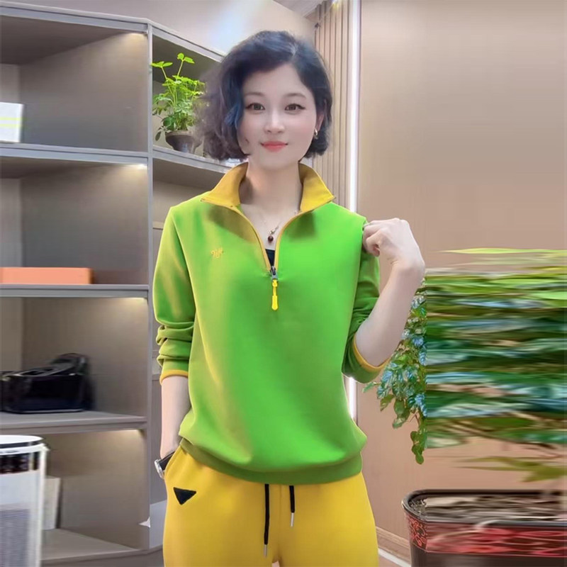 时尚宽松立领卫衣直筒卫裤套装两件套女2025春季新款洋气休闲套装,女装/女士精品,休闲运动套装,淘宝优惠券,粉丝福利购,淘宝优惠卷