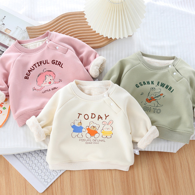 男女宝宝冬季加绒加厚卫衣