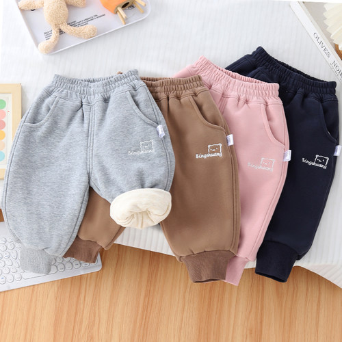 宝宝冬季加绒加厚外穿裤子