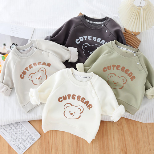 男女宝宝秋冬季加绒卫衣