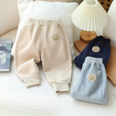 婴幼儿休闲卫裤 外穿男女儿童运动裤 薄绒 子一体绒秋冬季 宝宝加绒裤