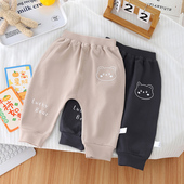 一岁婴幼儿春装 婴儿裤 秋季 纯棉外穿男童女宝宝大PP屁屁裤 子春秋款