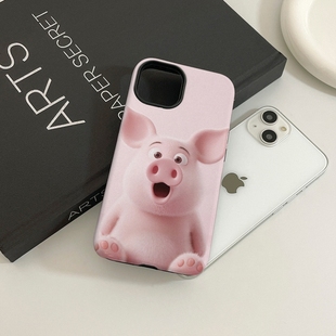 呆萌小猪二合一11适用于华为pura70苹果iphone16promax小米15菲林壳oppofindx8手机壳mate60硬壳nova13软壳12