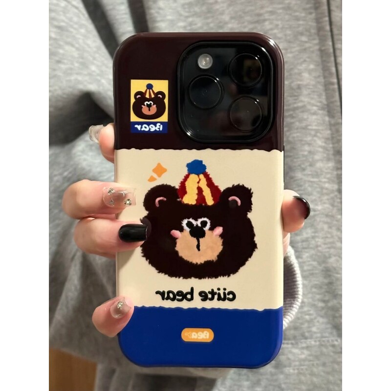 帽子小熊苹果16promax手机壳iPhone15菲林14二合一13双层12女11x苹果vivo华为oppo小米一加魅族荣耀红米
