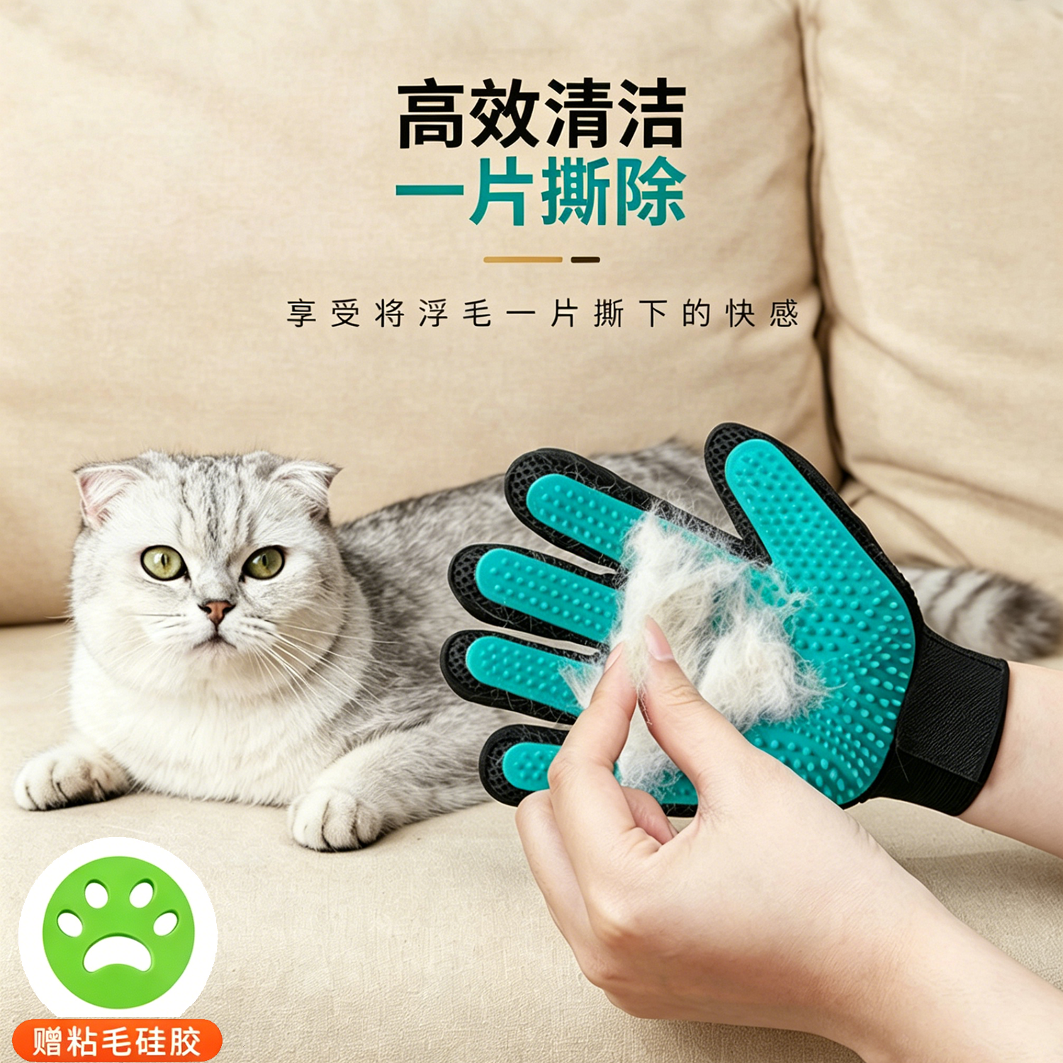 撸猫手套除猫毛神器按摩梳毛专用狗去毛除毛刷猫咪梳宠物刷猫用品